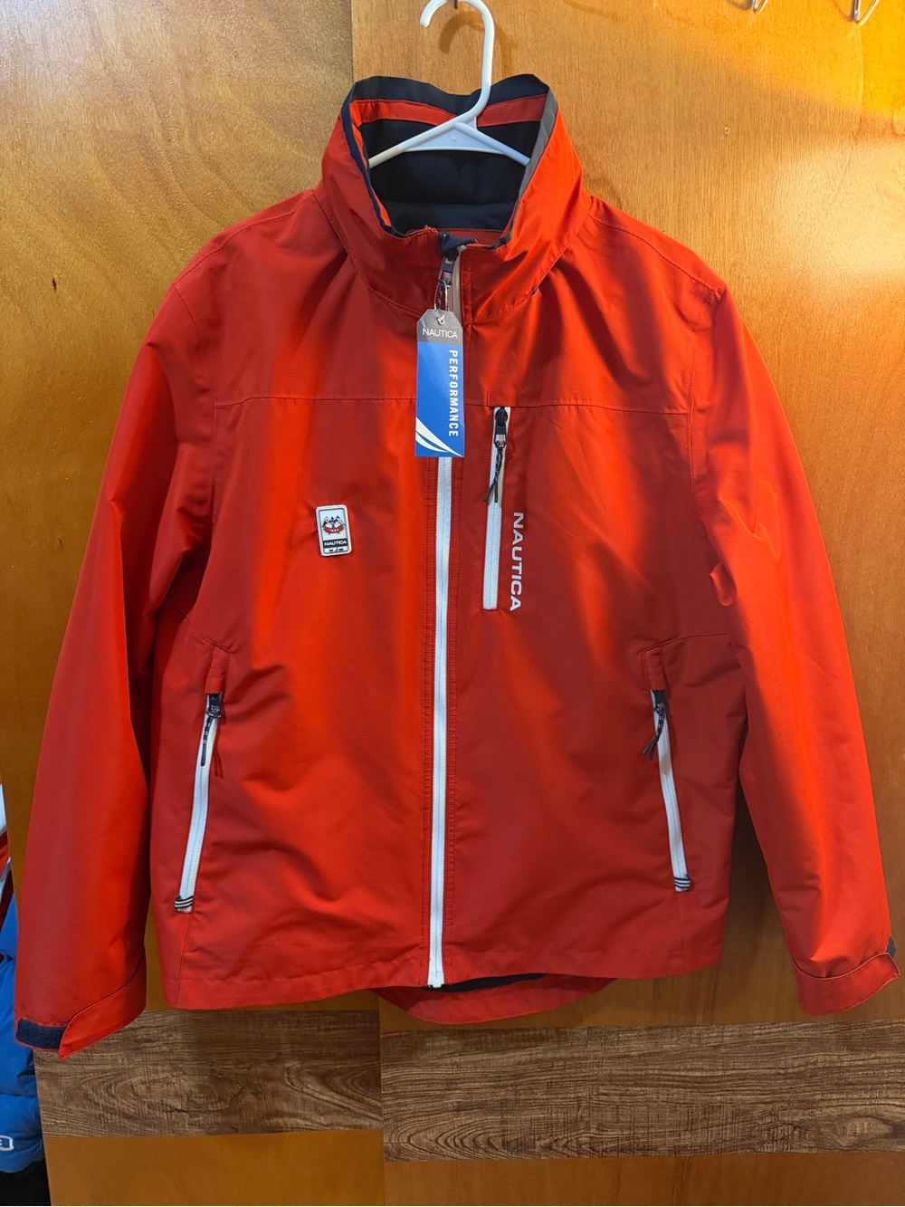 Nautica Men's Red Performance Rain Jacket
